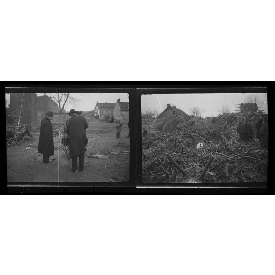 Débris de zeppelin abattu à Compiègne - 1917. [légende d'origine]