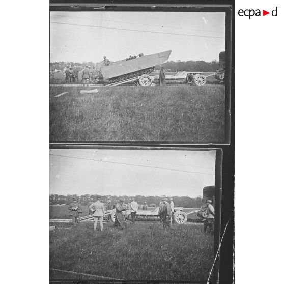 [Déchargement d'un prototype de char lors d'une séance d'expérimentation, s.d.]