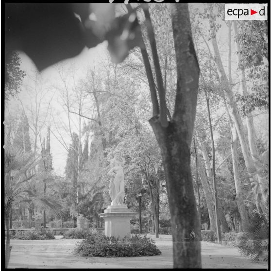 [Statue "La caresse" dans le jardin public de Sidi-Bel-Abbès.]