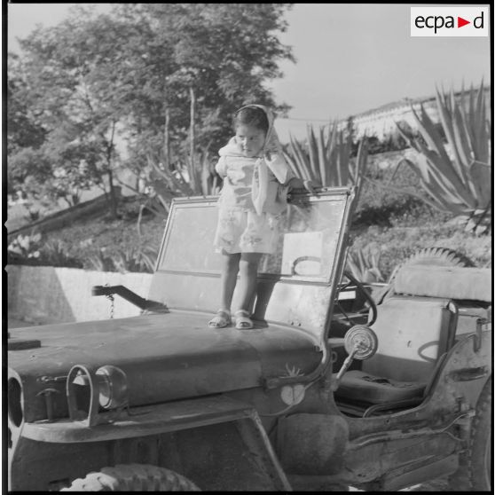 [Portrait de la fille du chauffeur du colonel du 8e régiment d'infanterie motorisé (8e RIM) à Aïn el Hadjar.]