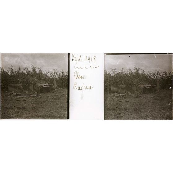 Sept. 1918. Une Cagna. [légende d'origine]