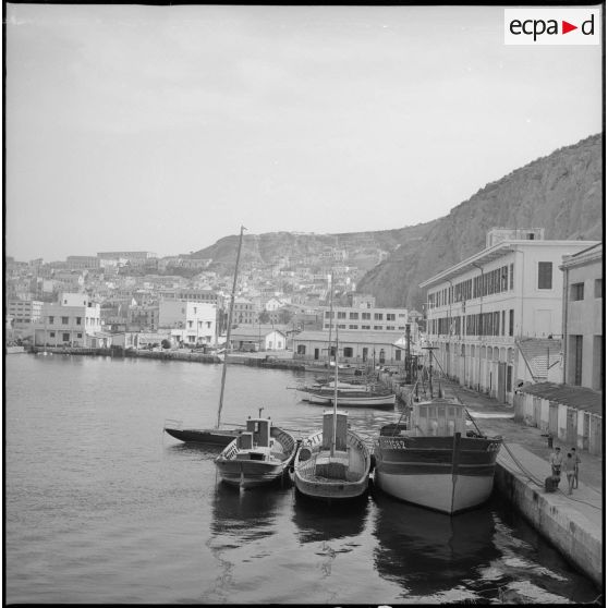 [Les bateaux de plaisance et la ville d'Oran.]