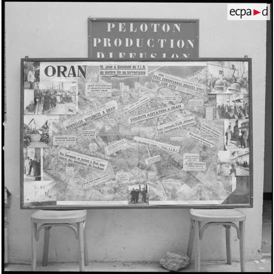 [Panneau d'information exposé au peloton production diffusion d'Oran.]