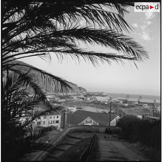 [Le port d'Oran depuis la promenade de Létang.]