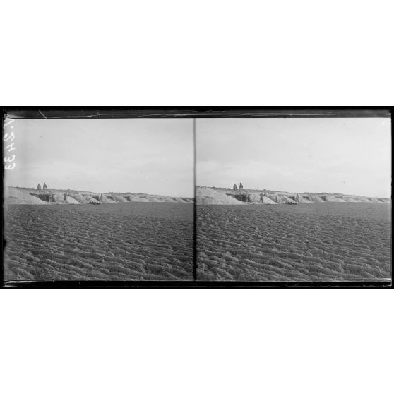 Route de Reims à Jonchery, Marne. Camouflage d'un emplacement de batterie. [légende d'origine]