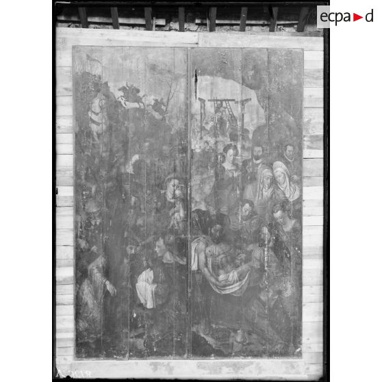 Arras, Pas-de-Calais, oeuvres d'art de Quéant, Saint-Nicolas d'Arras, la Passion du Christ. [légende d'origine]