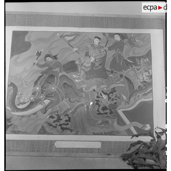 Fresque accrochée à l'occasion de la journée de la femme vietnamienne à Hanoï.