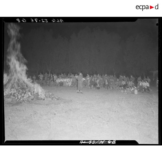 Cérémonie d'adieux à l'étendard du Train en Algérie.