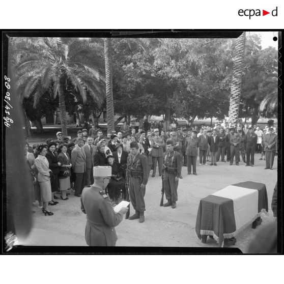 Eloge funèbre d'un colonel pour le maréchal des logis-chef Chanot.