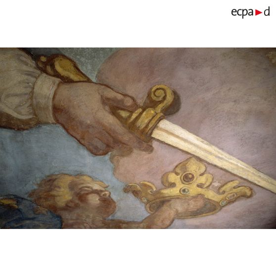 Restauration de la fresque couvrant la coupole de l'Hôtel national des Invalides.