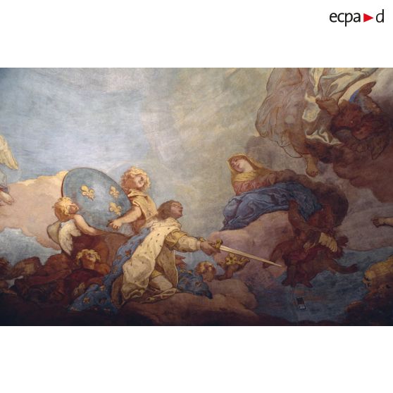 Restauration de la fresque couvrant la coupole de l'Hôtel national des Invalides.