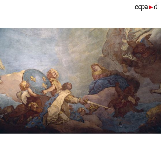 Restauration de la fresque couvrant la coupole de l'Hôtel national des Invalides.