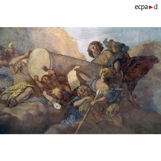 Restauration de la fresque couvrant la coupole de l'Hôtel national des Invalides.