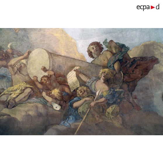 Restauration de la fresque couvrant la coupole de l'Hôtel national des Invalides.