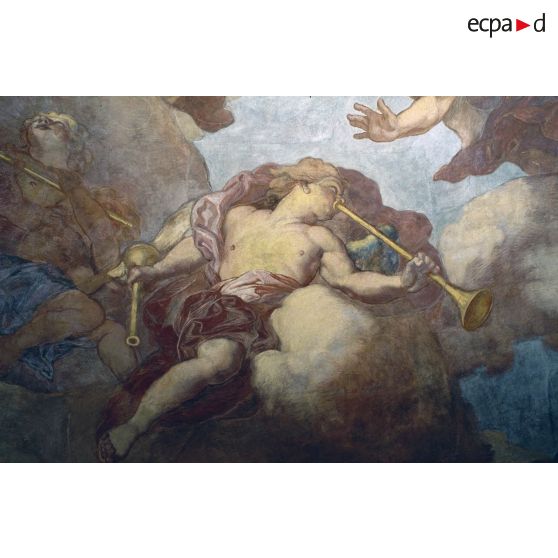 Restauration de la fresque couvrant la coupole de l'Hôtel national des Invalides.