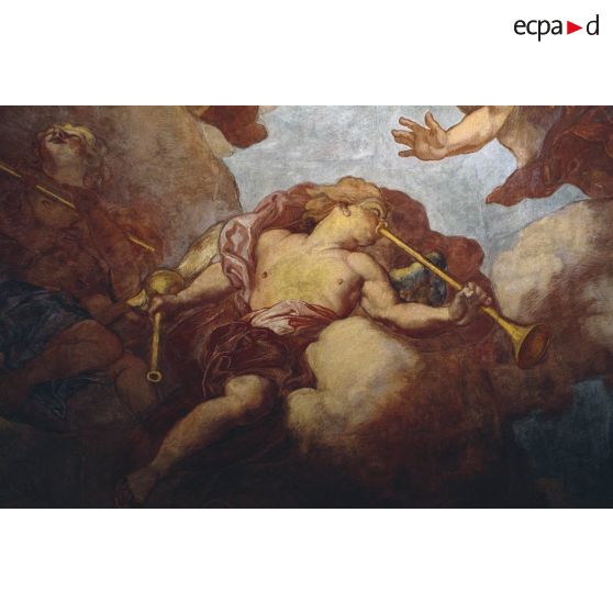 Restauration de la fresque couvrant la coupole de l'Hôtel national des Invalides.