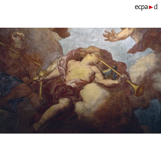 Restauration de la fresque couvrant la coupole de l'Hôtel national des Invalides.