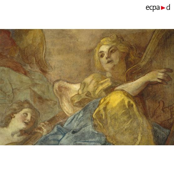 Restauration de la fresque couvrant la coupole de l'Hôtel national des Invalides.