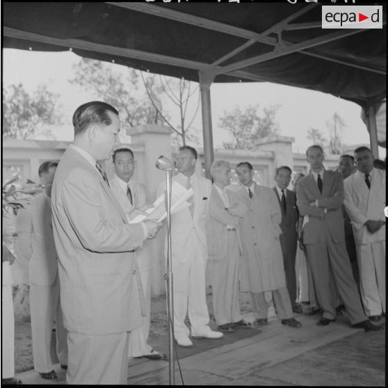 Discours de M. Pham Van Binh, gouverneur du Nord-Vietnam, lors de l'inauguration de l'école primaire Tran Nhat Duat.