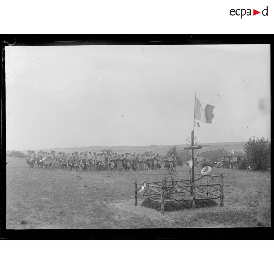 Fère-Champenoise (Marne). Cérémonie commémorative de la bataille de la Marne. La musique militaire [légende d'origine]