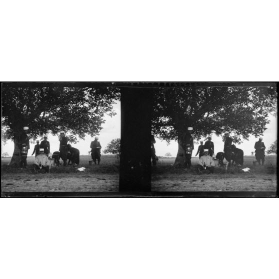 [Un repas d'officiers en plein air].