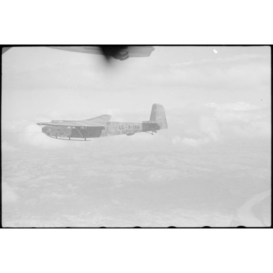 Durant un exercice du IIIe groupe du Luftlandegeschwader 1 (III./LLG 1) dans le secteur de Valence.