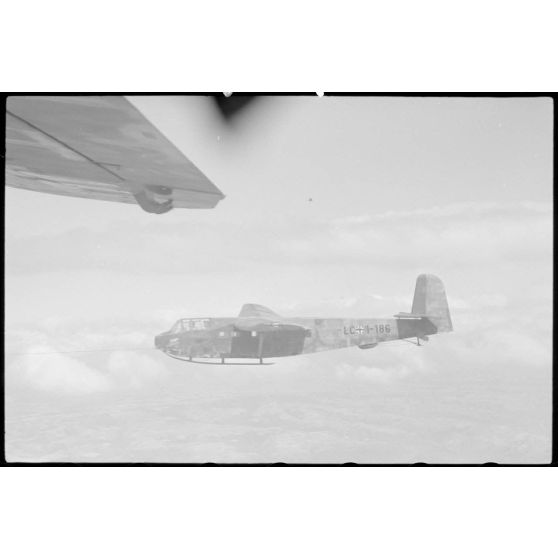 Durant un exercice du IIIe groupe du Luftlandegeschwader 1 (III./LLG 1) dans le secteur de Valence.