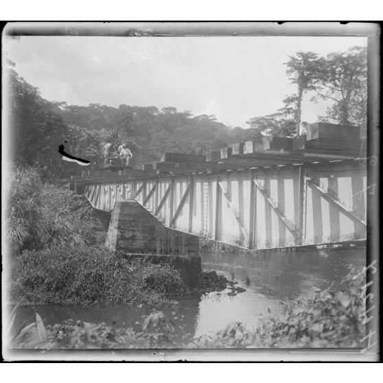 Chemin de fer du Nord, au km 128,3. Estacade sur la Mboo. [légende d'origine]
