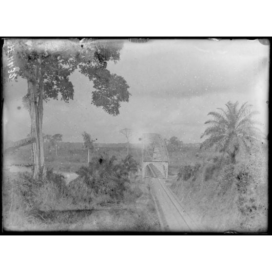 Edéa. Le grand pont du chemin de fer, pris de la mission. [légende d'origine]