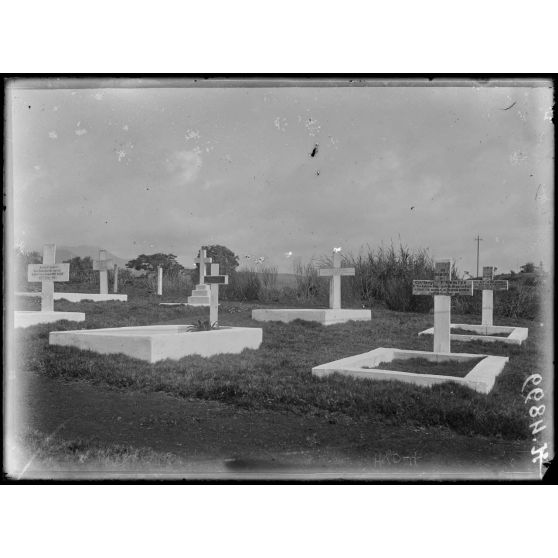 Baré. Cimetière anglais. Tombes des officiers tiombés dans la région. [légende d'origine]