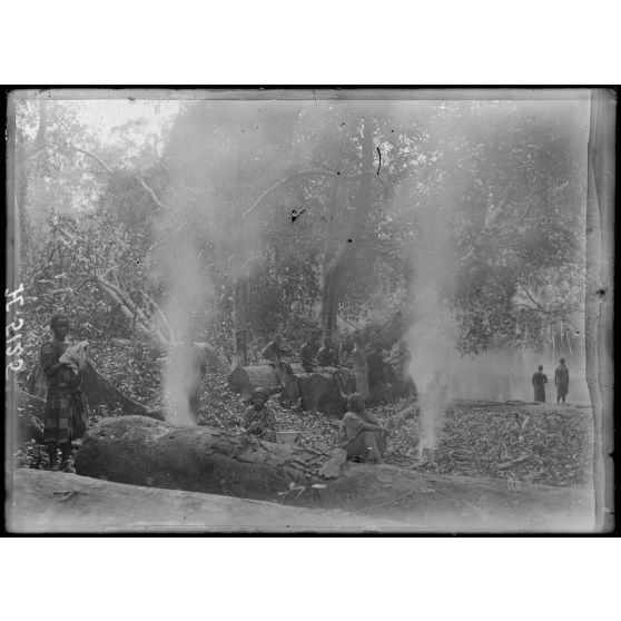 Campo. Coin de campement sous la forêt vierge. [légende d'origine]