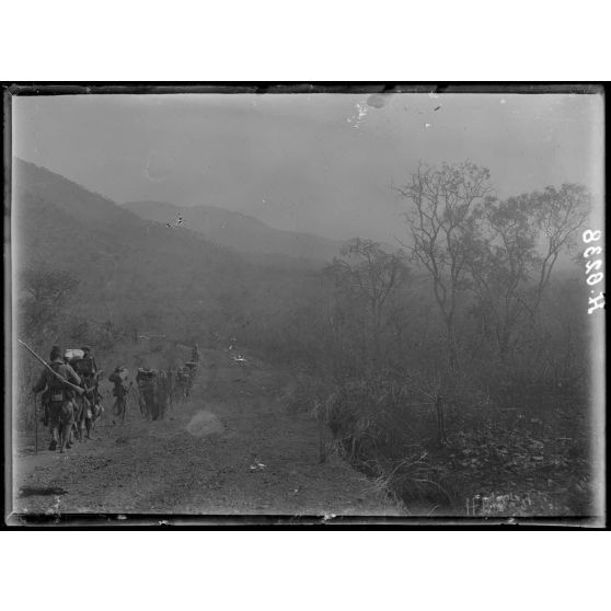 Route de N'Gaoundéré à Garoua. Aspect à 2h 1/4 d'Alim-Koubadjé, le mont N'Gabu. [légende d'origine]
