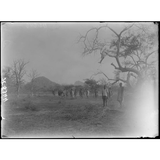 Route de Garoua à Maroua. A 2 h au nord de Dogoula, le massif du Loulou et l'aspect du pays. [légende d'origine]