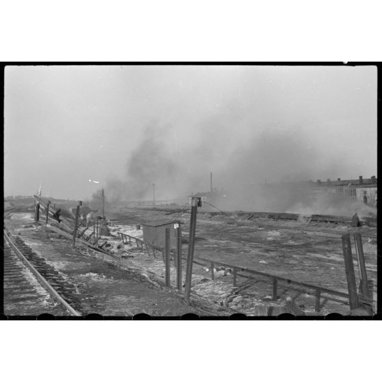 A Wjasma, les ruines du quartier de la gare.