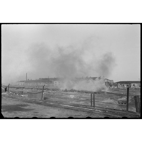 A Wjasma, les ruines du quartier de la gare.