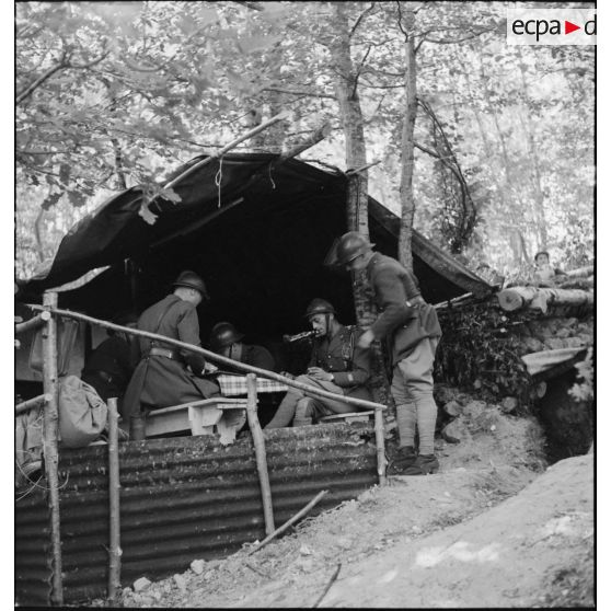 Plan général du PC d'une batterie du 24e RA dans la région de Montmédy.