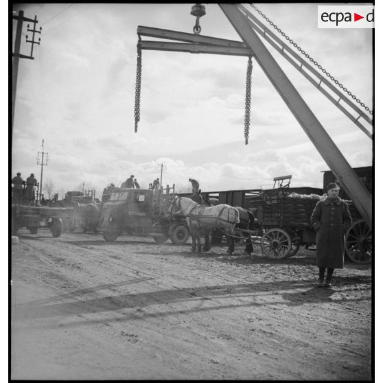 Plan général du déchargement d'un train dans un centre de l'intendance de la 2e armée.