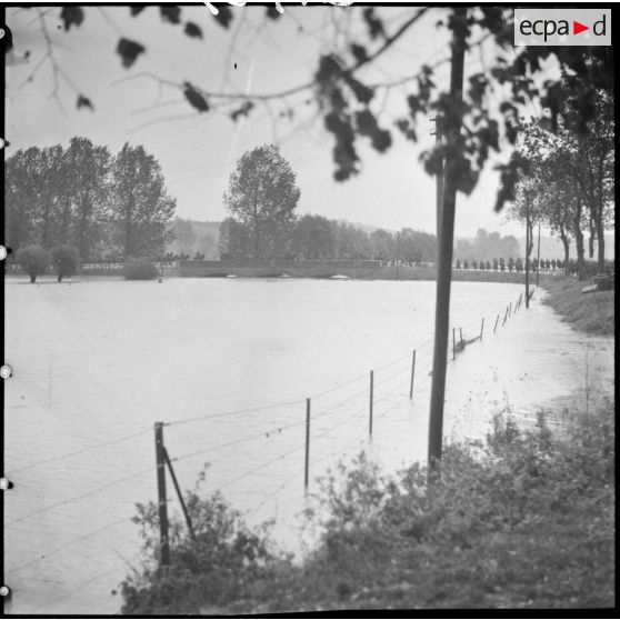 Plaine inondée près de Koenigsmacker dans le secteur de la 3e armée.