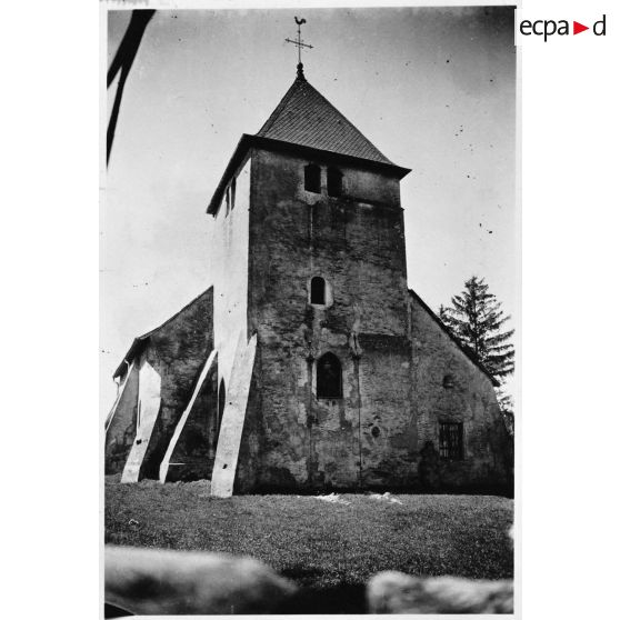 Plan général d'un clocher d'église de la zone évacuée.