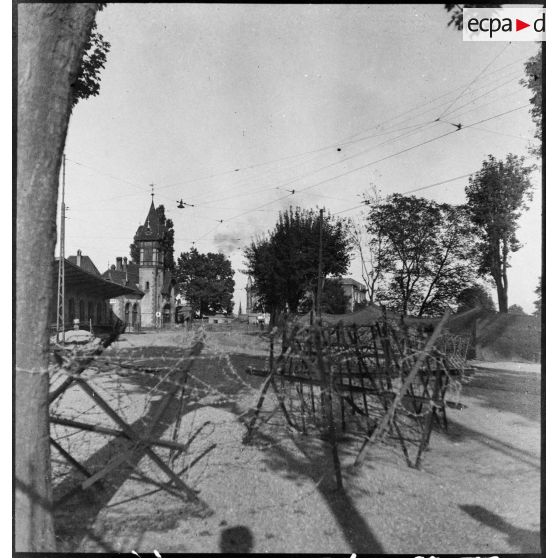 Plan général de l'entrée d'un pont sur le Rhin, peut-être le pont de Kelh.