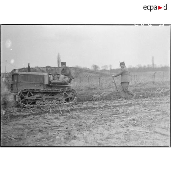 En Alsace, des soldats de la 5e armée participent aux travaux des champs.