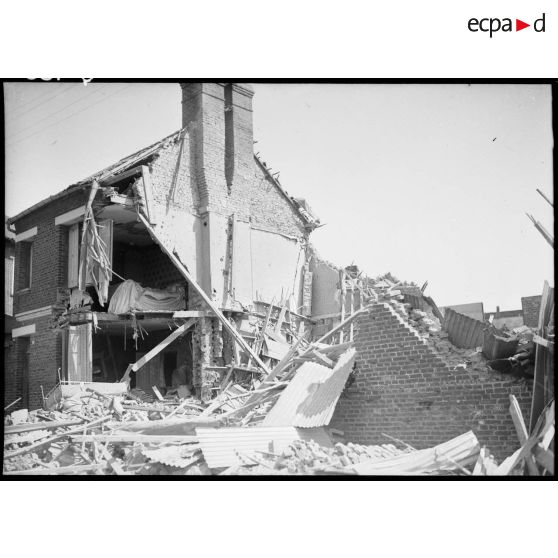 Maison en ruine dans le secteur de la 7e armée.