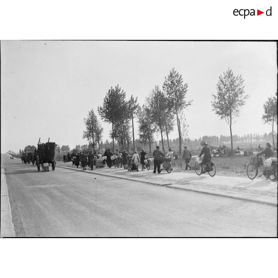 Exode de civils belges.