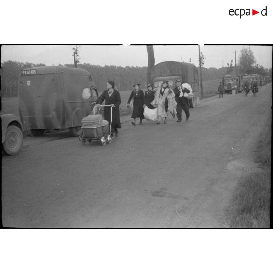 Exode de la population civile belge.
