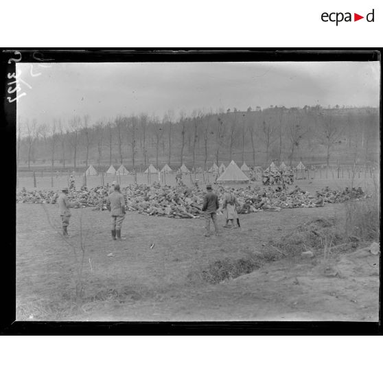Braine (Aisne). Prisonniers allemands. [légende d'origine]