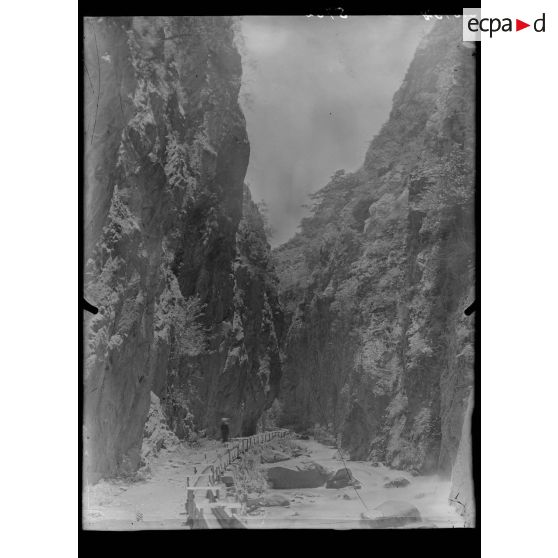 Pyrénées-Orientales, près de Thuès-entre-Valls. Gorges de Carança. [légende d'origine]