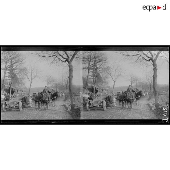 Convois sur route (près "La Cave" de Vienne-La-Ville). 26-1-16. [légende d'origine]