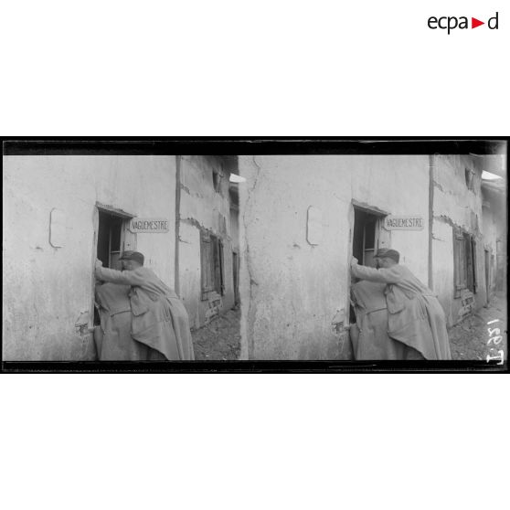 (Le Chemin). (Marne). Le vaguemestre. 27-1-16. [légende d'origine]