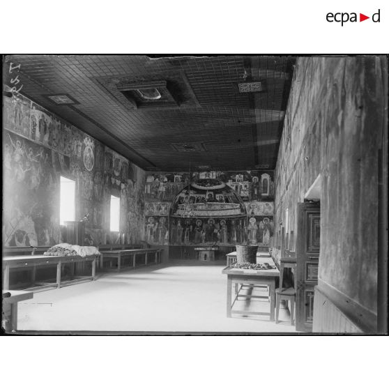 Mont Athos. Réfectoire de Hilendar. [légende d'origine]