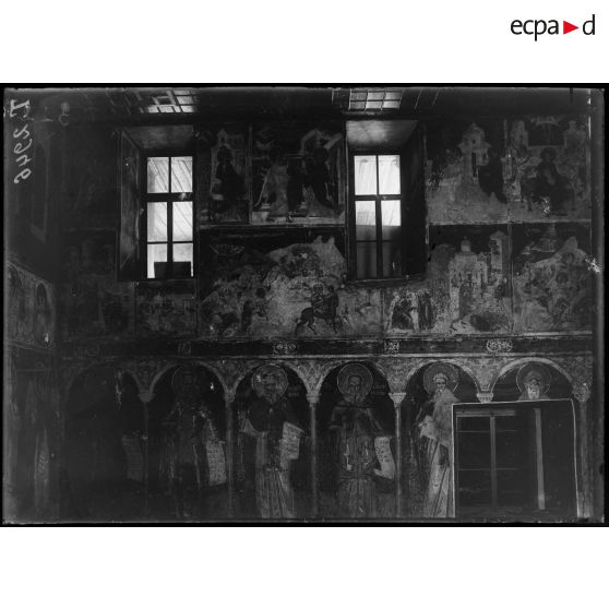 Mont Athos. Peintures du réfectoire du couvent d'Hilendar. [légende d'origine]